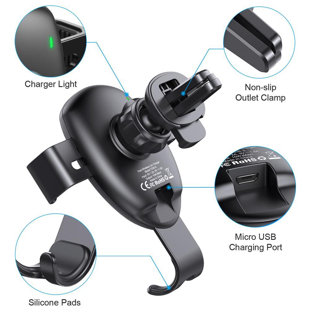Choetech 10W Wireless Chariging Phone Stand T536-S-201BK - Level UpLevel UpCar Mount6971824975574 - X001B1FHJ9