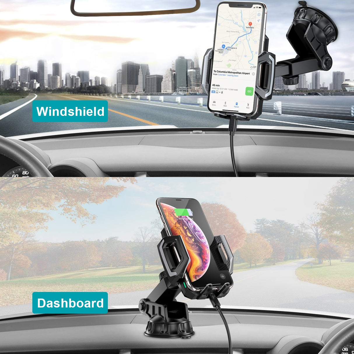 Choetech 15W Wireless Car Mount - Black T521-S - Level UpLevel UpCar Mount6971824976151