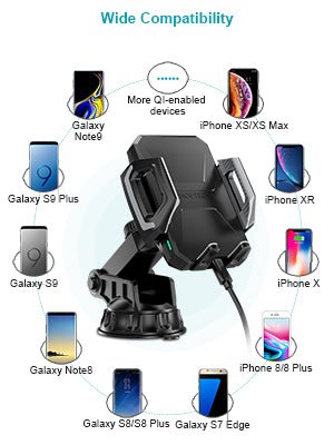 Choetech 15W Wireless Car Mount - Black T521-S - Level UpLevel UpCar Mount6971824976151