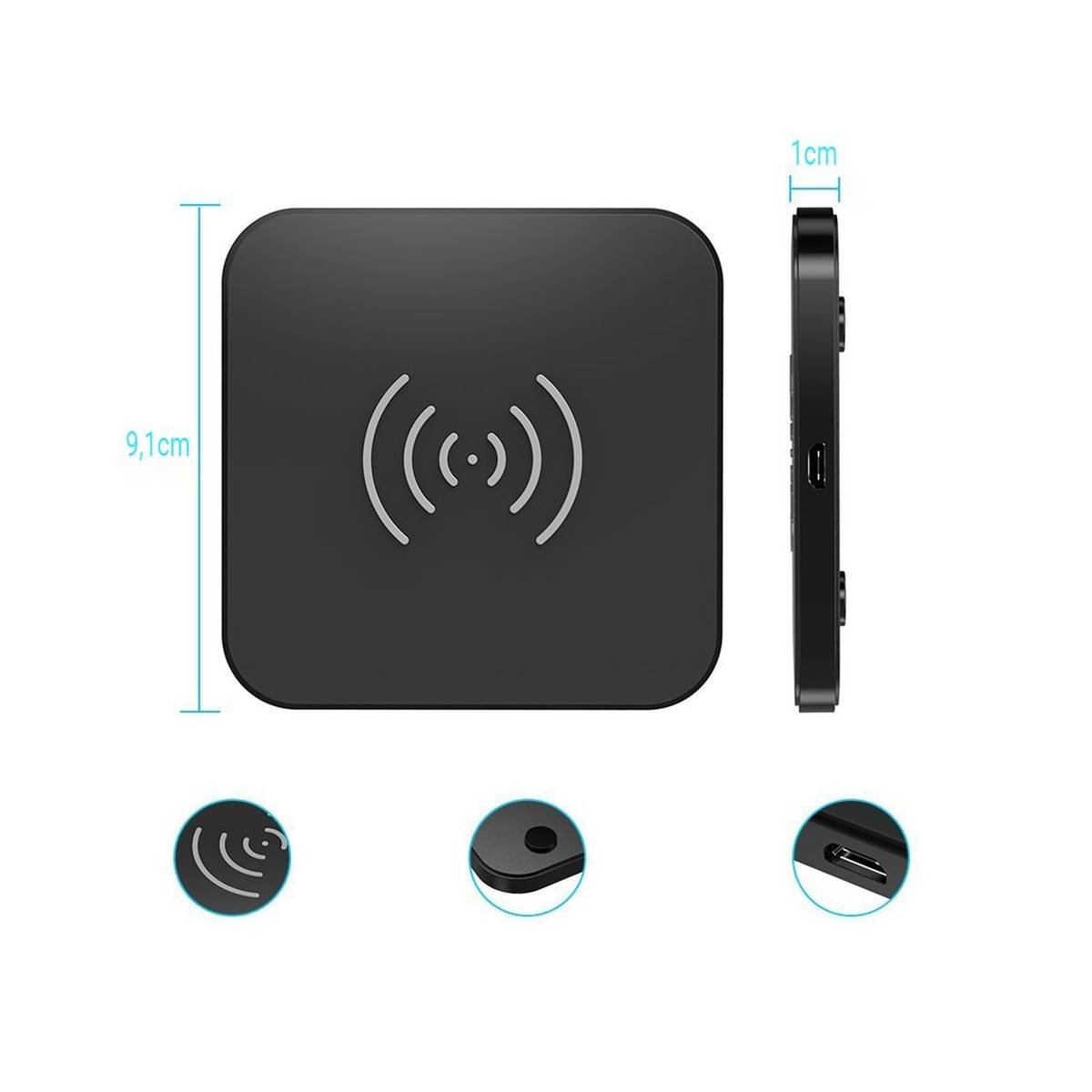 Choetech 2-pack 10W Qi wireless chargers - 1 stand and 1 flat - Black - Level UpchoetechMIX0087