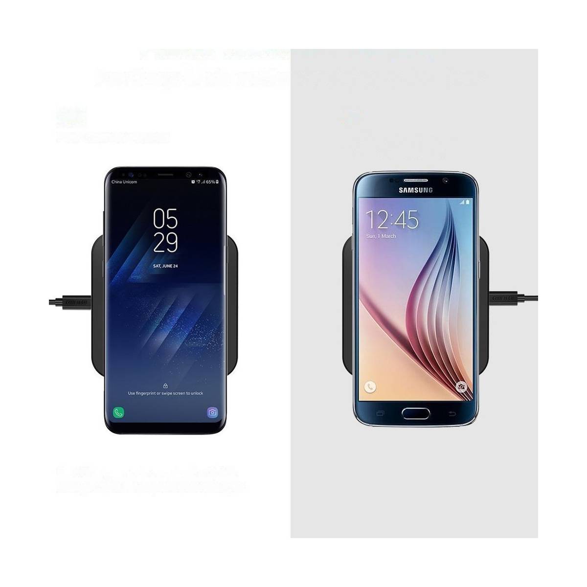 Choetech 2-pack 10W Qi wireless chargers - 1 stand and 1 flat - Black - Level UpchoetechMIX0087