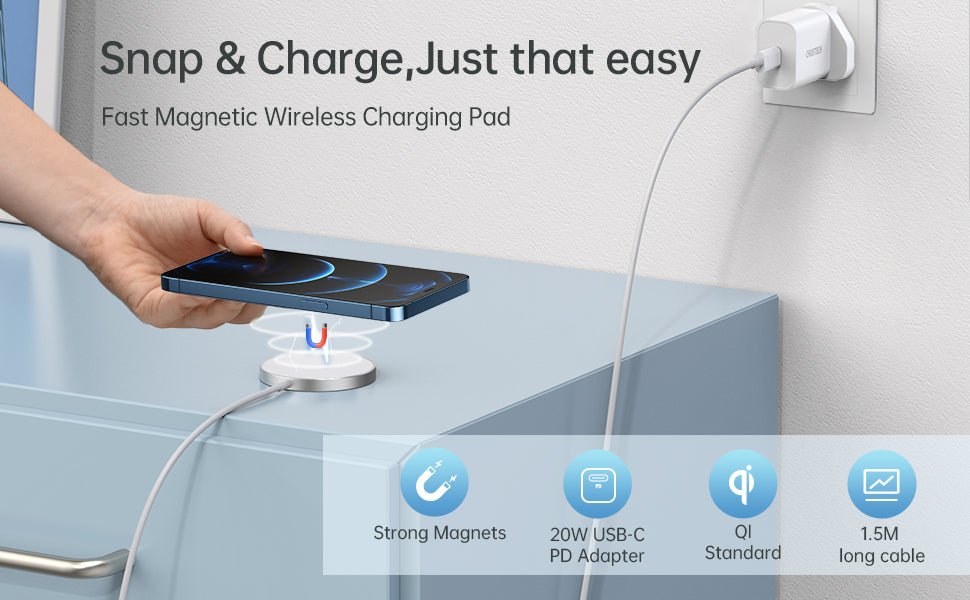 Choetech 20W Charger + Magsafe Charger - White - Level UpLevel UpAdapterX001BL16DP