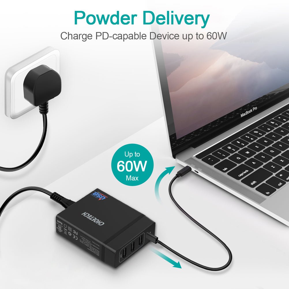 Choetech 3A+1C 72W Output ports wall charger - Level UpLevel UpAdapter6971824970302