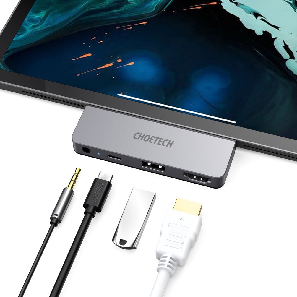 Choetech 4 in 1 USB C Dock For all usb C Devices - Grey HUB-M13-BK - Level UpLevel UpAdapter6971824974706
