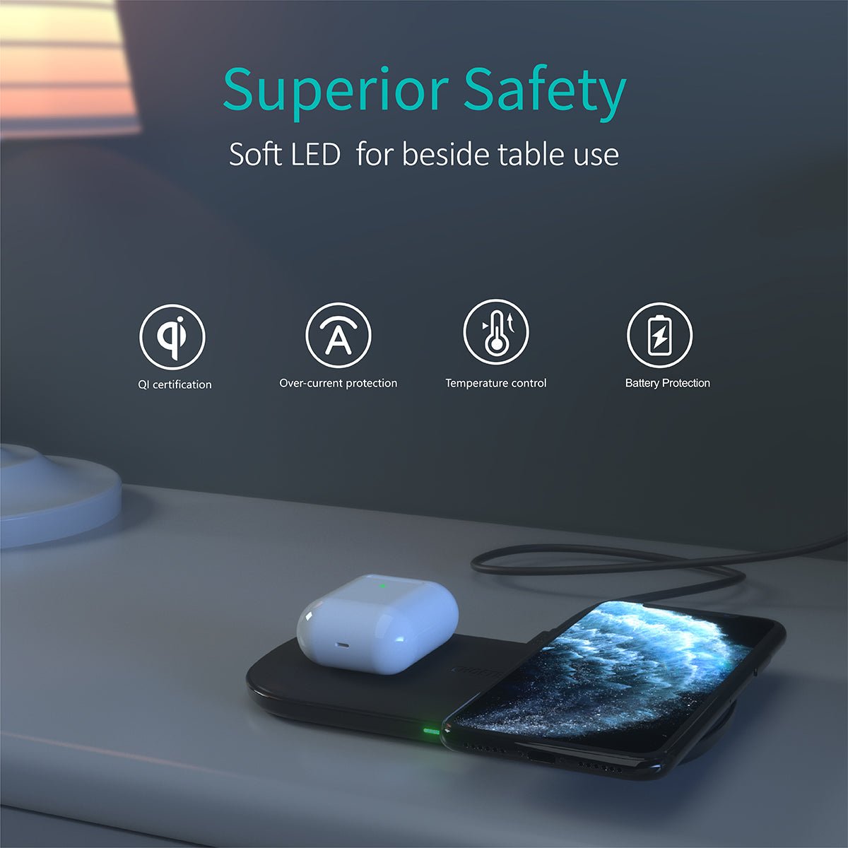 Choetech Dual Wireless Charger - T535-S - Level UpLevel UpAdapter6971824975253