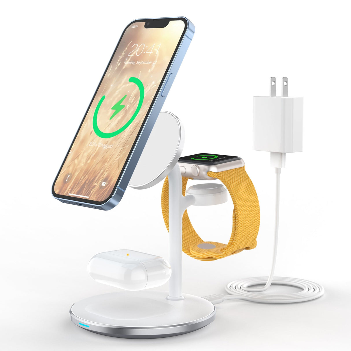 Choetech Magleap Duo 3in1 Magnetic wireless charger station for iPhone 12/13/14 series,AirPods Pro with Iwatch holder - Level UpLevel UpAdapter6932112101853