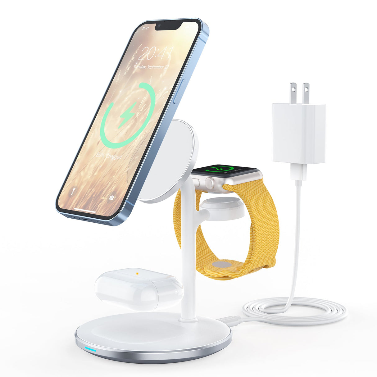 Choetech Magleap Duo 3in1 Magnetic wireless charger station for iPhone 12/13/14 series,AirPods Pro with Iwatch holder - Level UpLevel UpAdapter6932112101853