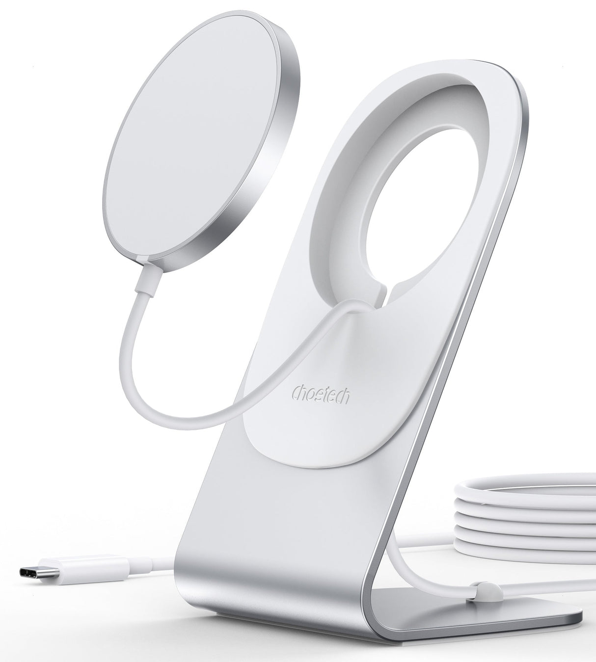 CHOETECH Magnetic Fast Wireless Charging Stand Holder with 5ft USB-C Cable for iPhone 12 (H047+T517) T511-S - Level UpLevel UpAdapter6971824978605