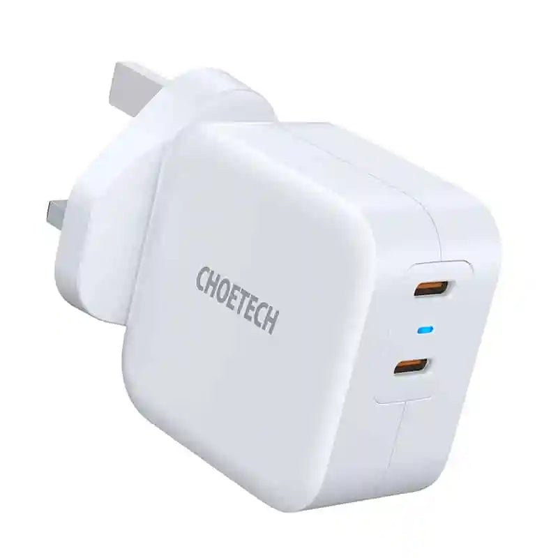 CHOETECH PD 40W Dual USB-C Charger PD6009-UK – White - Level UpLevel UpAdapterPD6009 UK