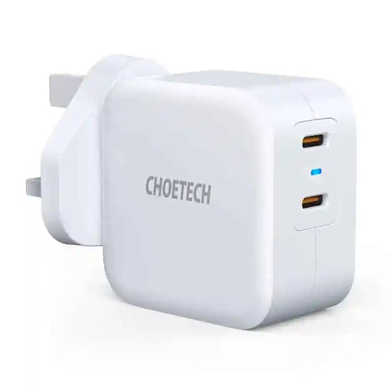 CHOETECH PD 40W Dual USB-C Charger PD6009-UK – White - Level UpLevel UpAdapterPD6009 UK