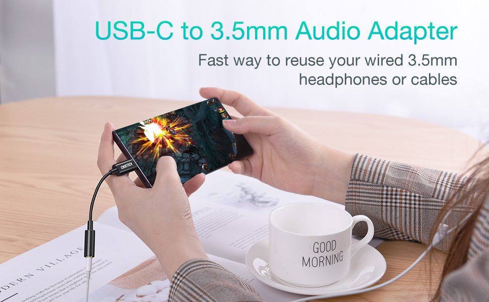 Choetech USB-C to 3.5mm Audio Jack Adaptor AUX003-BK - Level UpLevel UpAdapter6932112102461