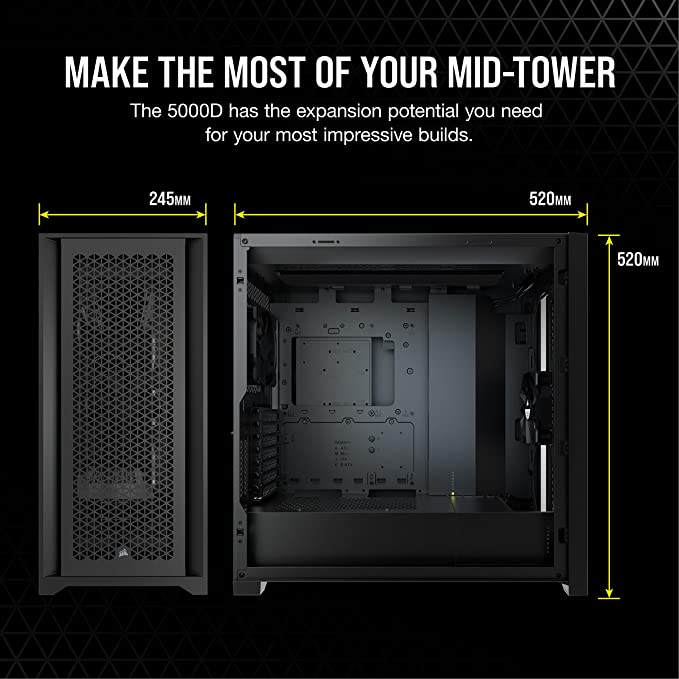 Corsair 5000D AIRFLOW Mid-Tower Case - Black - Level UpLevel UpPC Accessories840006627470