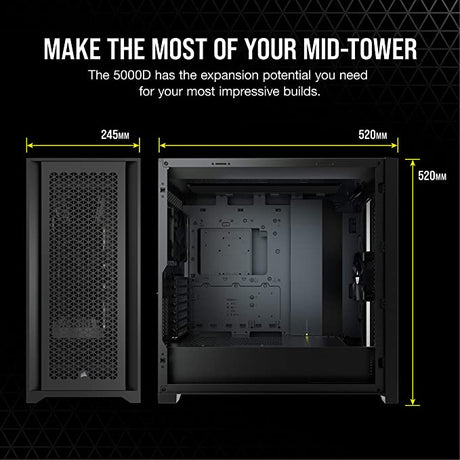 Corsair 5000D AIRFLOW Mid-Tower Case - Black - Level UpLevel UpPC Accessories840006627470
