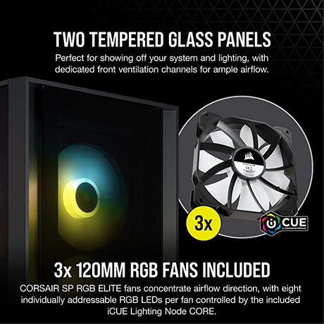 Corsair iCUE 4000X RGB Mid Tower Case - Black - Level UpLevel UpPC Accessories840006626633
