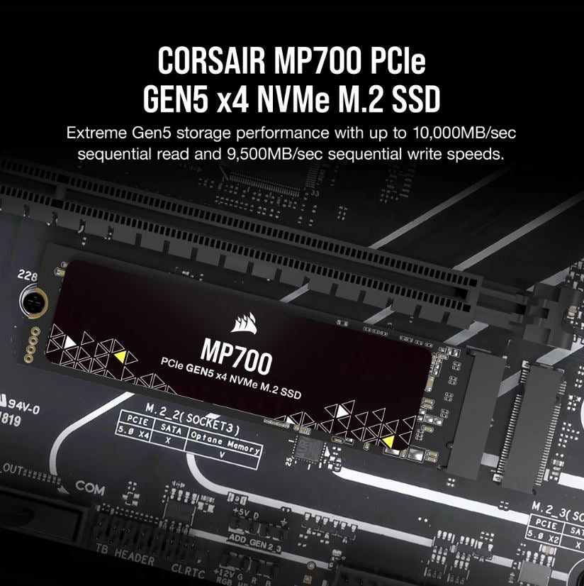 Corsair MP700 1TB PCle 5.0 (Gen 5)x4 NVMe M.2 SSD - Level UpCorsairPC Components840006670391