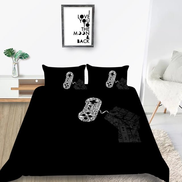 Demon Black Cool Classic Fashionable Game Duvet Cover King Queen Twin Full Single Double Unique Design Bed & Pillow Sheet - Level UpLevel UpBed Sheets