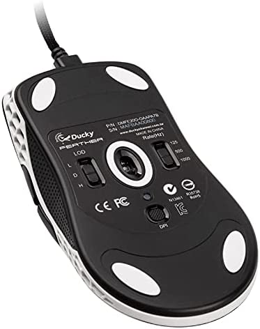 DUCKY FEATHER HAUNO BLUE SWITCHES LIGHTWEIGHT RGB GAMING MOUSE -BLACK & WHITE - Level UpDUCKYPC Accessories4710578304542