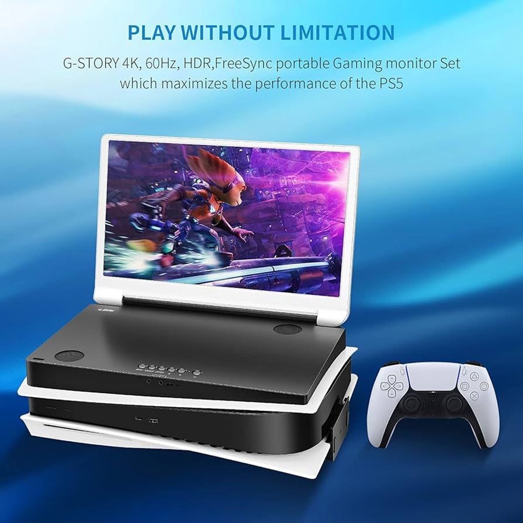 G-Story 15.6" IPS 4k 60Hz Ps5 Portable Monitor Gaming Display Integrated - Level Upplaystation 56970497501585