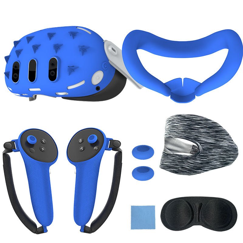 Gamax Meta Quest 3 Hexagon Flat Silicone Protective Case Set - Blue - Level UpGamaxVirtual Reality Accessories6972520255687