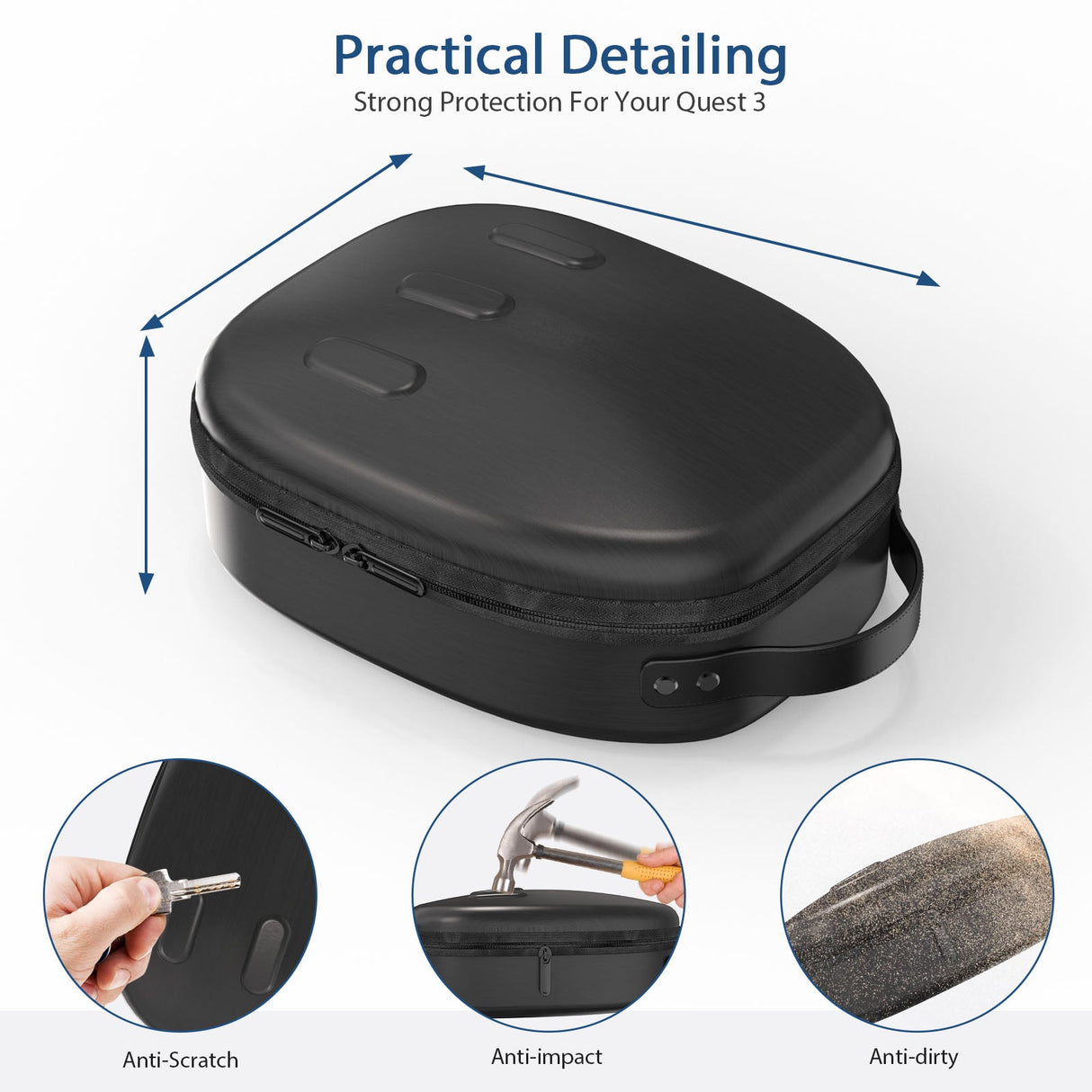 Gamax Meta Quest 3 Storage Box Carbon Fiber ( Model B ) - Black - Level UpGamaxVirtual Reality Accessories6972520255489