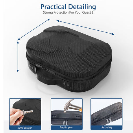 Gamax Meta Quest 3 Storage Box Carbon Fiber ( Model C ) - Black - Level UpGamaxVirtual Reality Accessories6972520255526