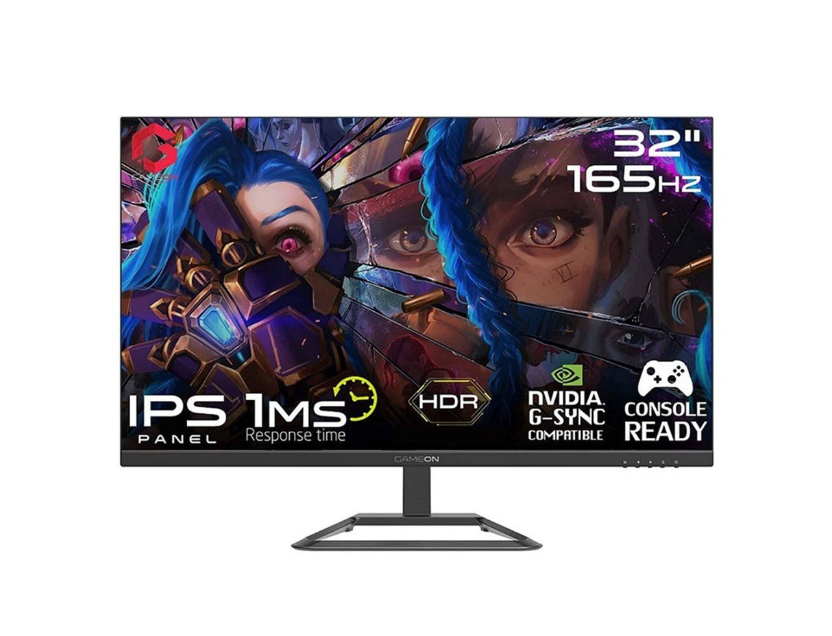 GAMEON GOP32QHD165 32" QHD, 165Hz, 1ms (2560x1440) 2K Flat IPS Gaming Monitor With G-Sync & FreeSync - Black (HDMI 2.1 Console Compatible) - Level UpgameonGaming Monitor0722777894872