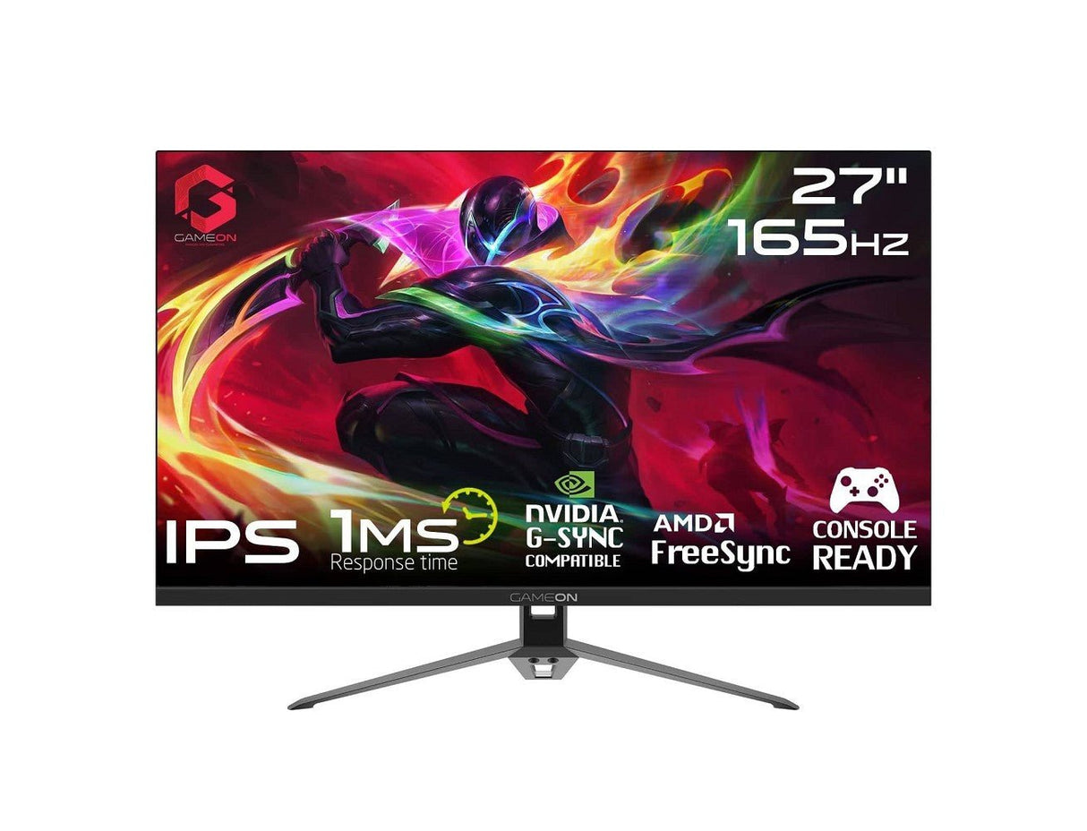 GAMEON GOVE127FHD165 27" FHD, 165Hz, 1ms Flat IPS Gaming Monitor With G-Sync & FreeSync (HDMI 2.1 Console Compatible) - Black - Level UpgameonGaming Monitor0722777894827