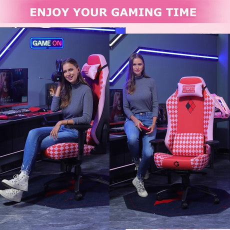 GAMEON Licensed Gaming Chair With Adjustable 4D Armrest & Metal Base - Harly Quinn - Level UpGAMEONGaming Chair722777894032