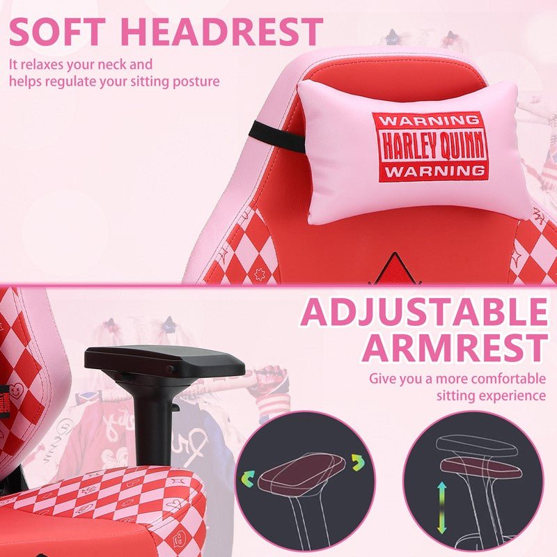 GAMEON Licensed Gaming Chair With Adjustable 4D Armrest & Metal Base - Harly Quinn - Level UpGAMEONGaming Chair722777894032