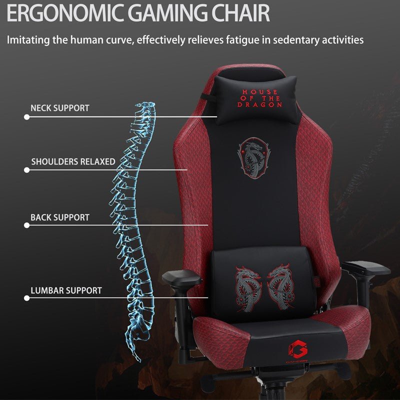 GAMEON Licensed Gaming Chair With Adjustable 4D Armrest & Metal Base - House of The Dragons - Level UpGAMEONGaming Chair722777894049