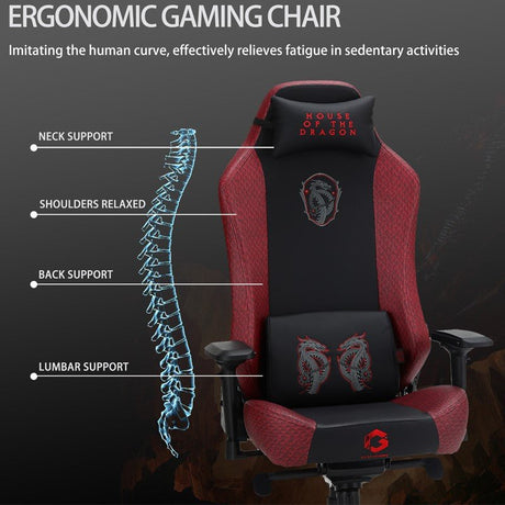 GAMEON Licensed Gaming Chair With Adjustable 4D Armrest & Metal Base - House of The Dragons - Level UpGAMEONGaming Chair722777894049