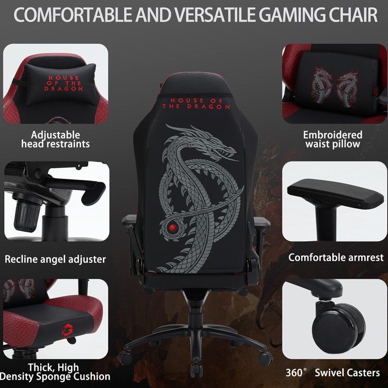 GAMEON Licensed Gaming Chair With Adjustable 4D Armrest & Metal Base - House of The Dragons - Level UpGAMEONGaming Chair722777894049