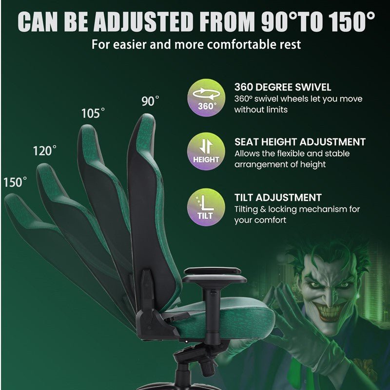 GAMEON Licensed Gaming Chair With Adjustable 4D Armrest & Metal Base - Joker - Level UpGAMEONGaming ChairDC002
