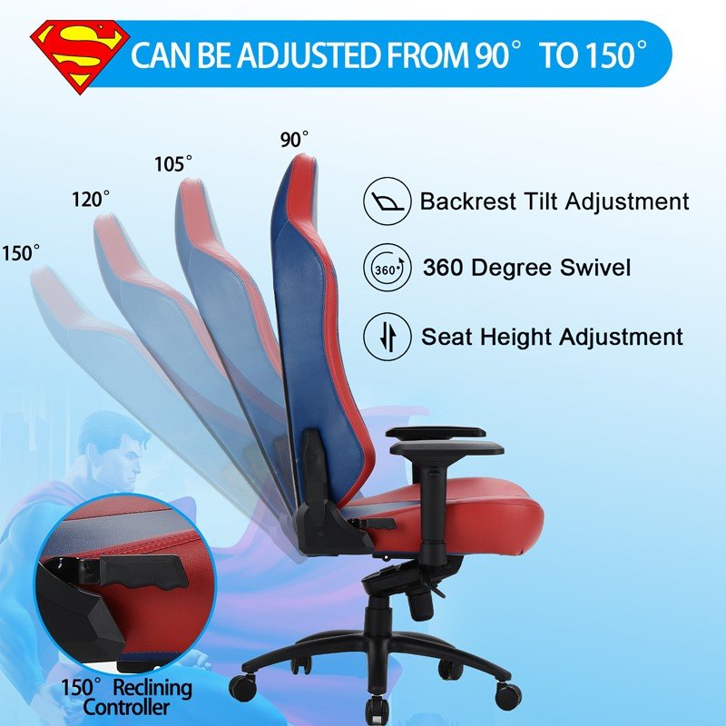 GAMEON Licensed Gaming Chair With Adjustable 4D Armrest & Metal Base - Superman - Level UpGAMEONGaming Chair722777894025