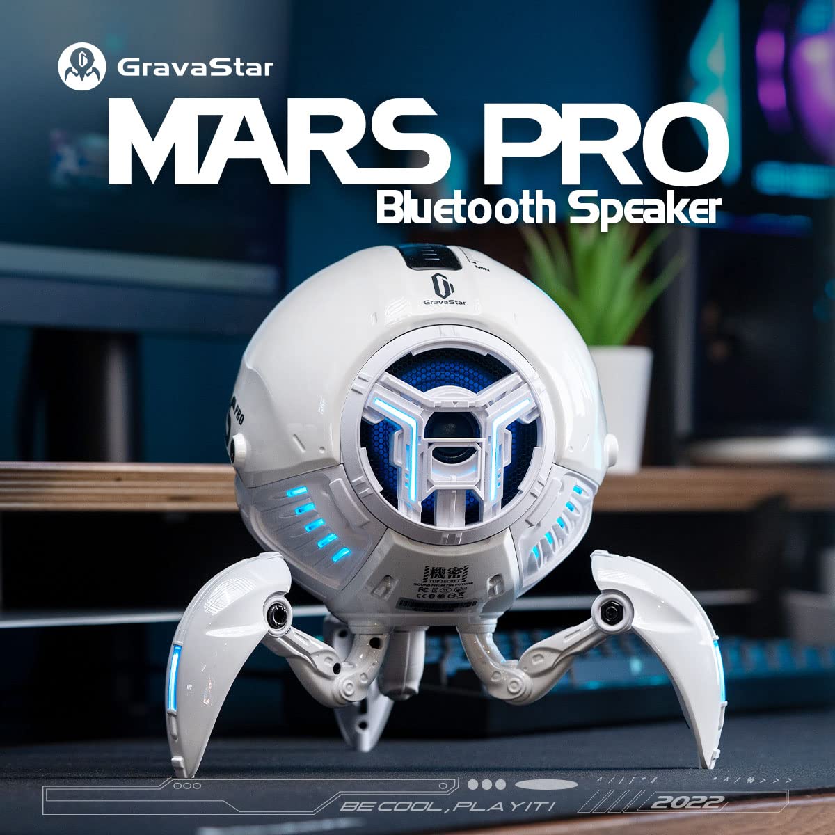 GravaStar Mars Pro Bluetooth 5.0 Speaker with Bass Boost and Stereo Sound - White - Level UpGravaStarSpeakers6972448920278