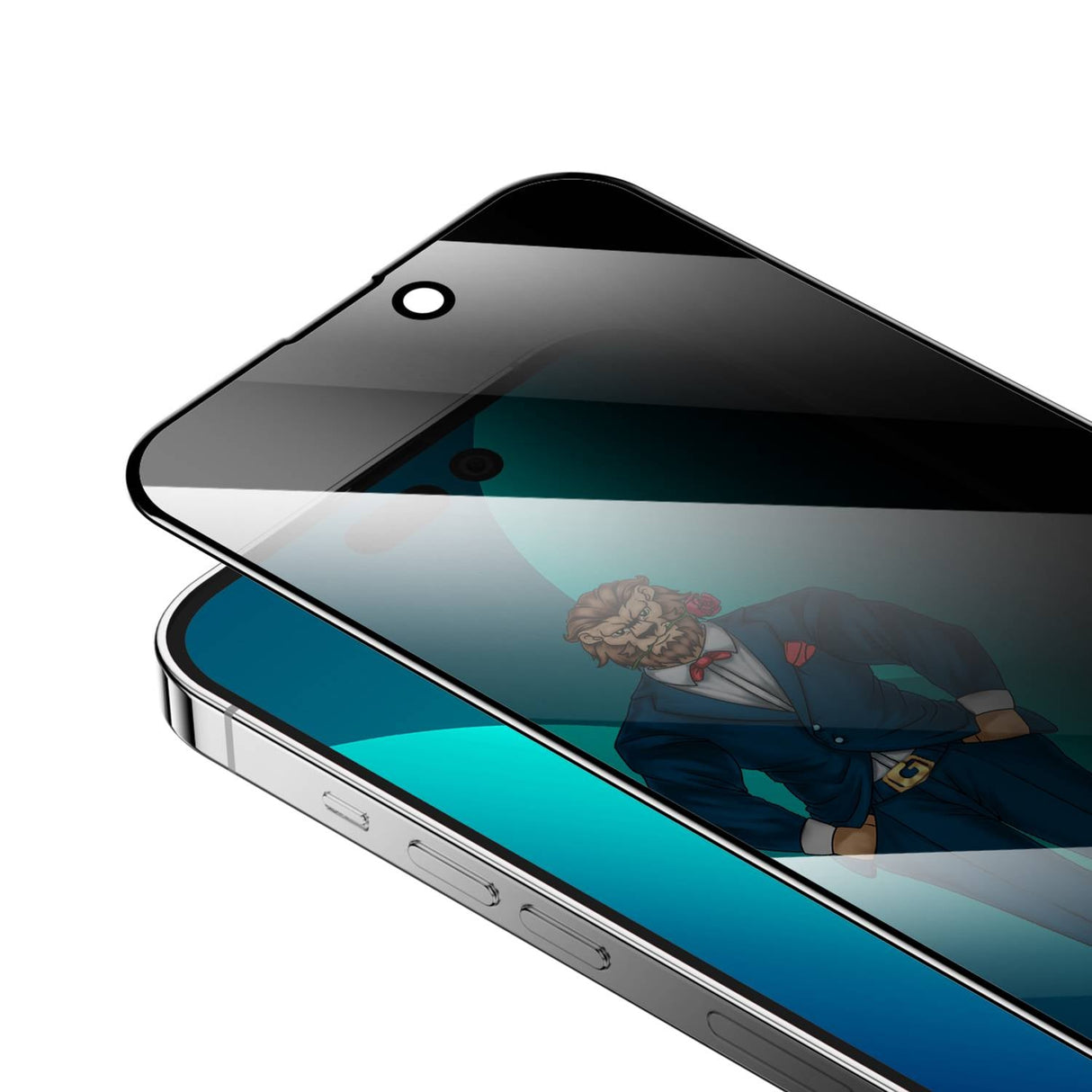 Green Lion 3D Privacy Scratch Free Round Edge Glass Screen Protector for iPhone 14 Max - Black - Level UpLevel UpMobile Phone Case6935100164236