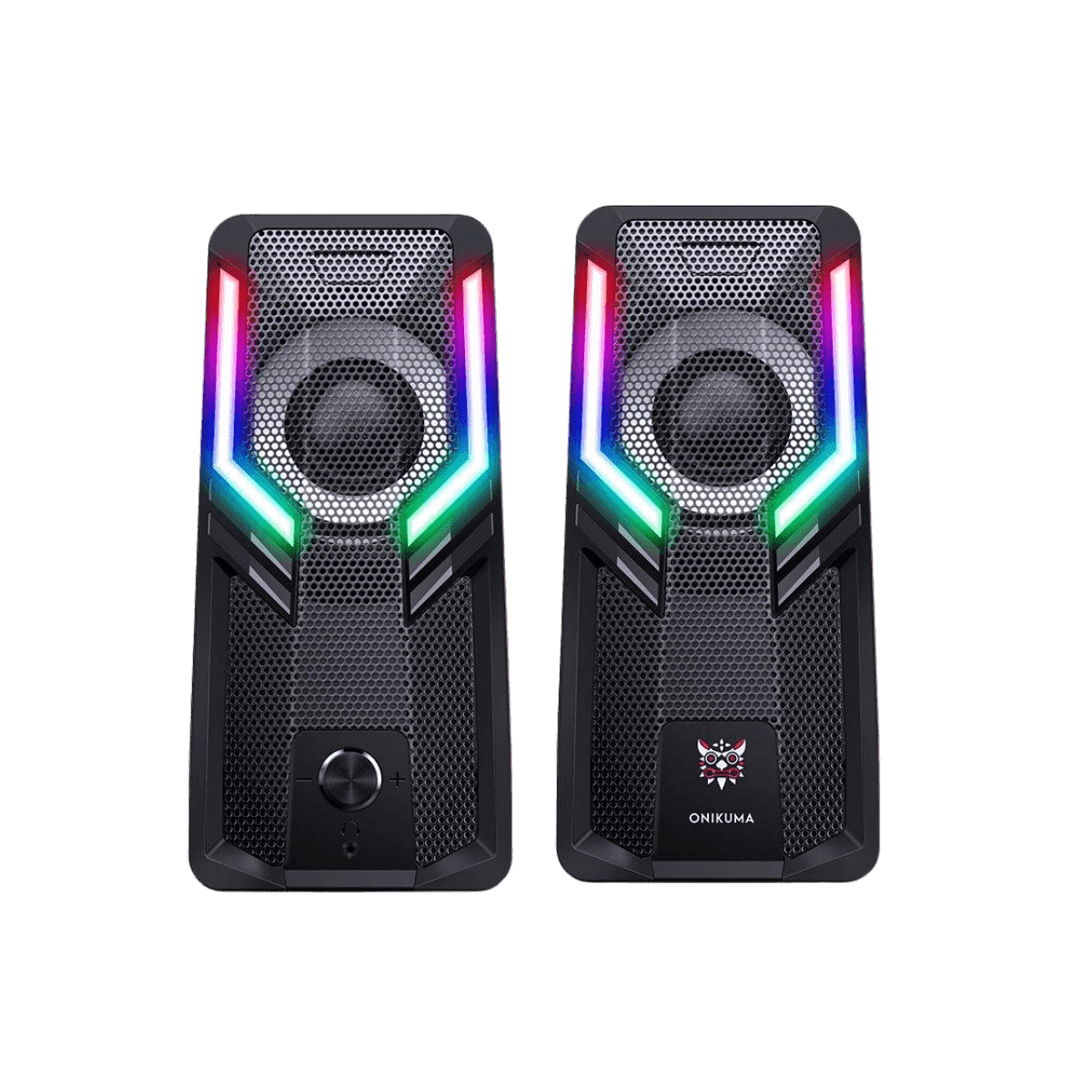 ONIKUMA G6 Gaming Speaker for PC/Phone 2.0 Channel RGB Atmosphere Light Stereo Bass 3.5mm AUX USB Wired Speaker - Level Up