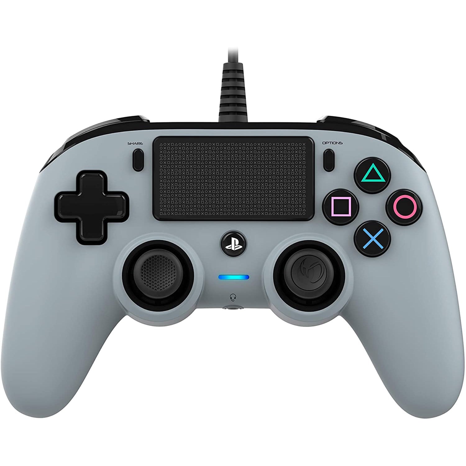 Nacon Wired Compact Controller For PlayStation 4 - Gray - Level Up