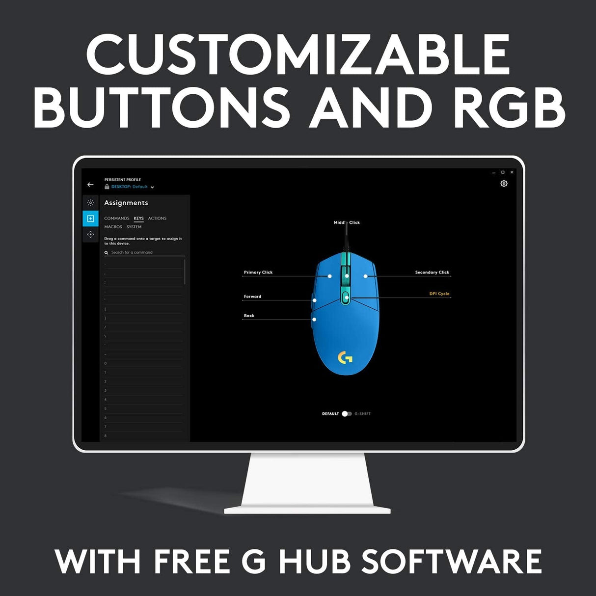 Logitech G203 LIGHTSYNC RGB Lighting Gaming Mouse - Blue - Level UpLogitechPC Accessories5.10E+12