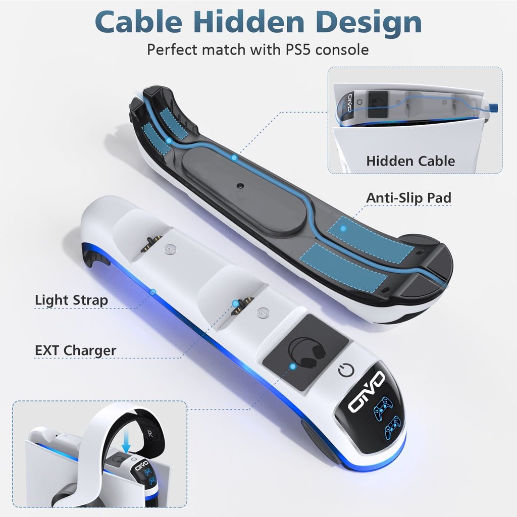 Oivo Controller Charging Station with Headset Holder for PS5 - White - Level UpOivoPlaystation 5 Accessories6972861540121