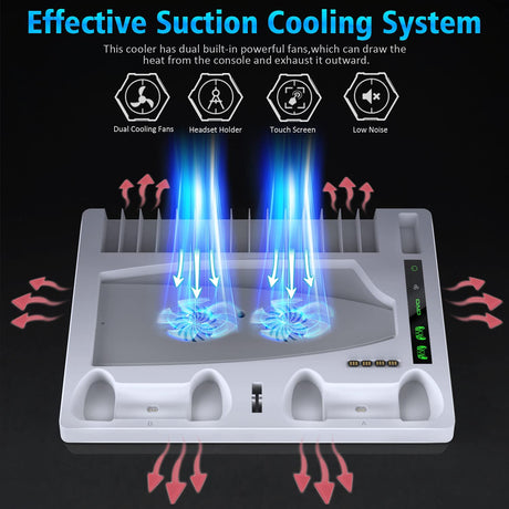 OIVO Vertical Stand with Controller Charging Station & Suction Cooling Fan - Level UpOivoPlaystation 5 Accessories6972861543573