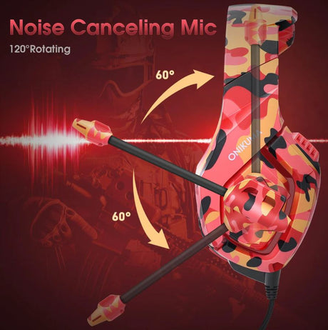 ONIKUMA GAMING HEADSET K1 - RED CAMO - Level UpOnikumaHeadset6972470560053