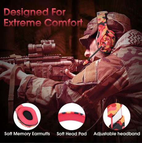 ONIKUMA GAMING HEADSET K1 - RED CAMO - Level UpOnikumaHeadset6972470560053