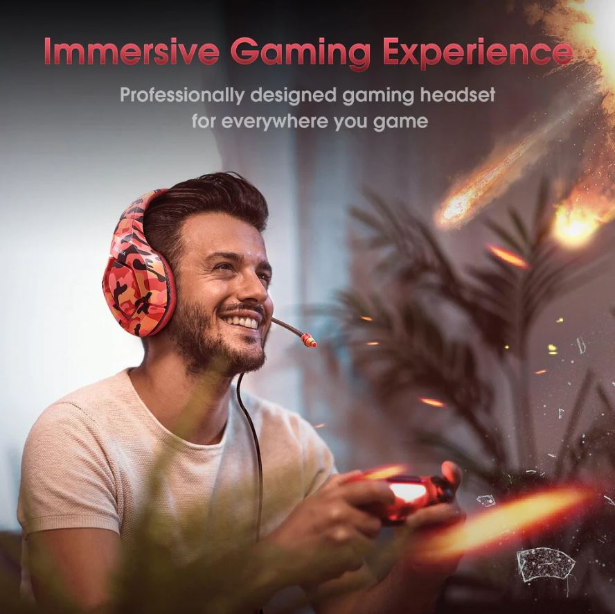 ONIKUMA GAMING HEADSET K1 - RED CAMO - Level UpOnikumaHeadset6972470560053
