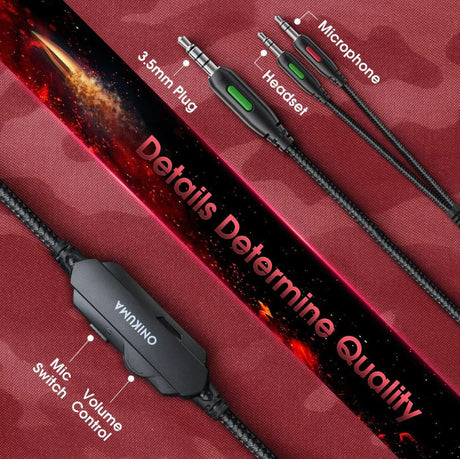 ONIKUMA GAMING HEADSET K1 - RED CAMO - Level UpOnikumaHeadset6972470560053