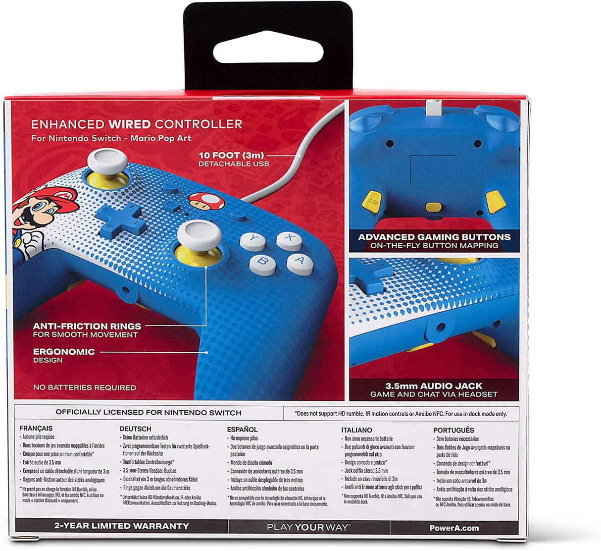 PowerA Enhanced Wired Controller for Nintendo Switch – Mario Pop Art - Level UpPowerASwitch Accessories6.18E+11