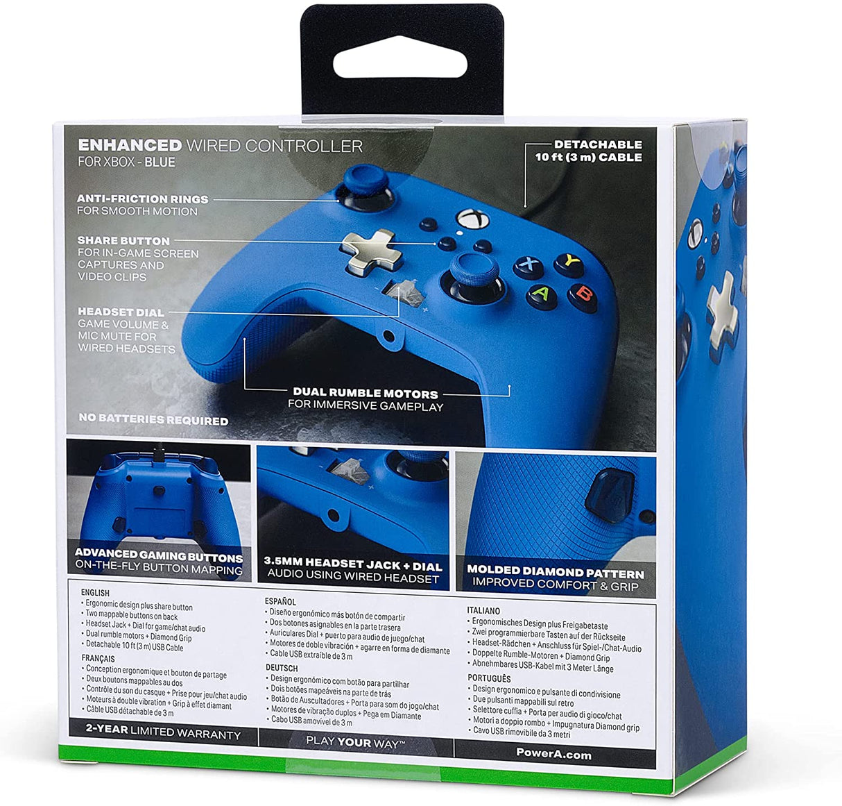 PowerA Enhanced Wired Controller For Xbox - Blue - Level UpPowerAXbox Accessories617885024849
