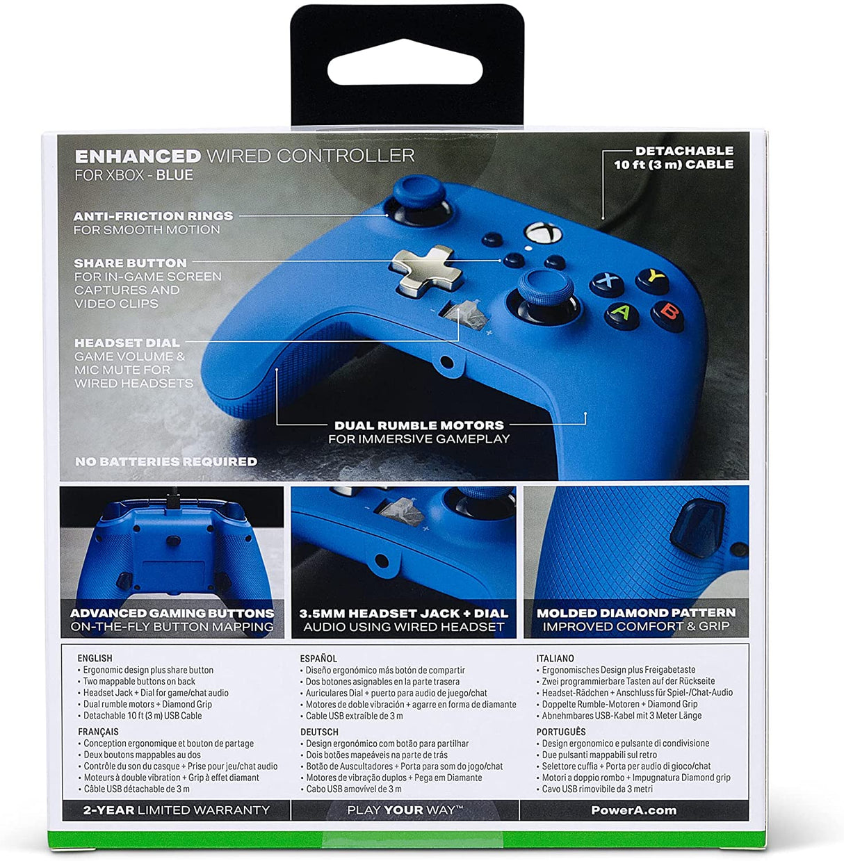 PowerA Enhanced Wired Controller For Xbox - Blue - Level UpPowerAXbox Accessories617885024849