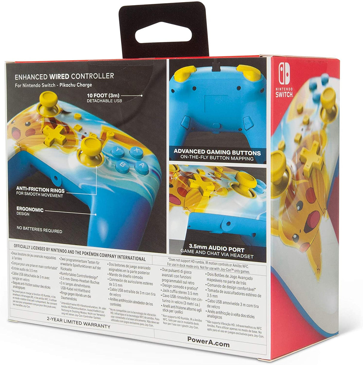PowerA Pokémon Enhanced Wired Controller for Nintendo Switch – Pikachu Charge - Level UpPowerASwitch Accessories