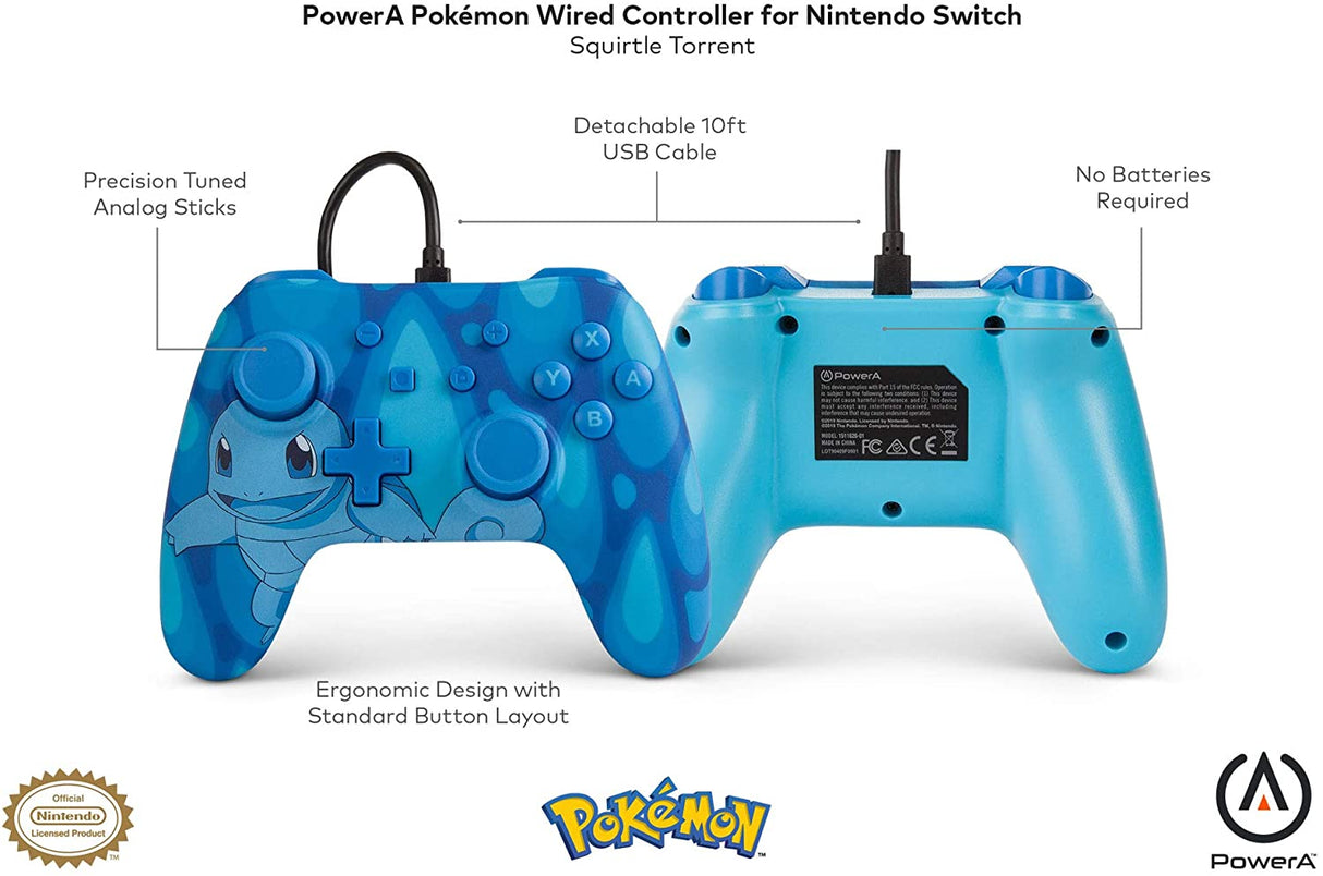 PowerA Pokémon Wired Controller For Nintendo Switch - Torrent Squirtle - Level UpPowerASwitch Accessories617885020346